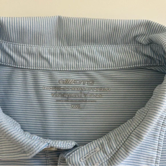 Vineyard Vines Men’s OTG on the go Sankaty Striped Polo Short Sleeve XXL blue‎ - Picture 4 of 5